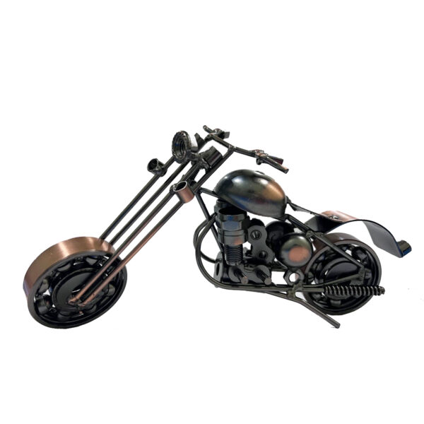 Handcrafted Antique Metal Motorcycle 8-Inch - Image 4