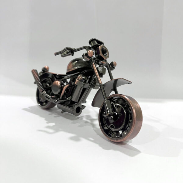 Handcrafted Antique Metal Motorcycle 6-Inch - Image 2