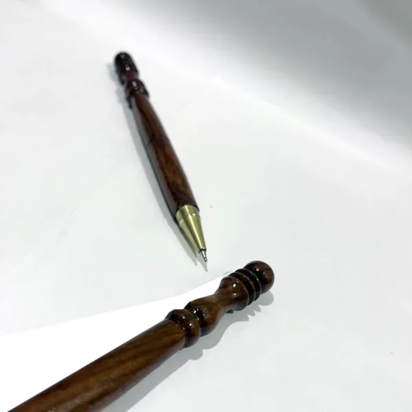 Wooden Ball Pen Without Cap (Set of 2, Ink Color - Blue) - Image 2