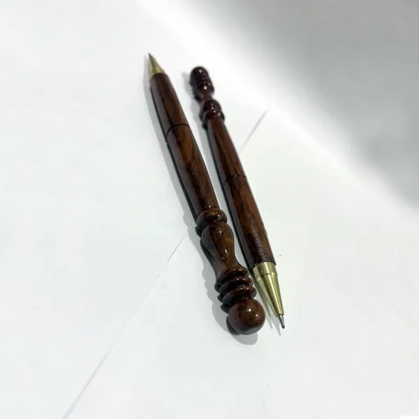 Wooden Ball Pen Without Cap (Set of 2, Ink Color - Blue) - Image 5