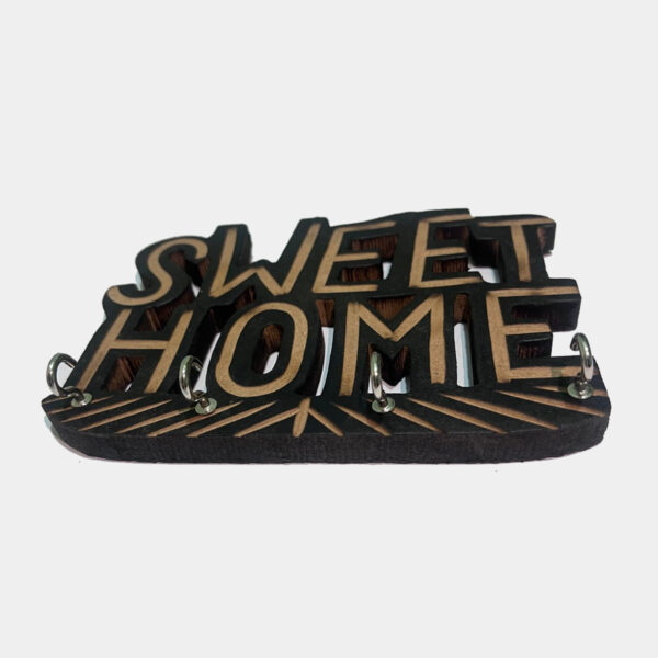 Wooden Key Holder for Wall Decor - Sweet Home - Image 2