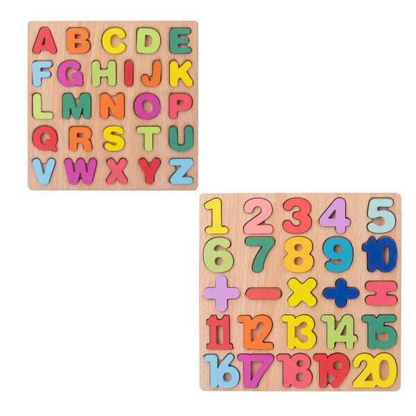 Wooden Alphabet & numbers Puzzles (Learning Toys)