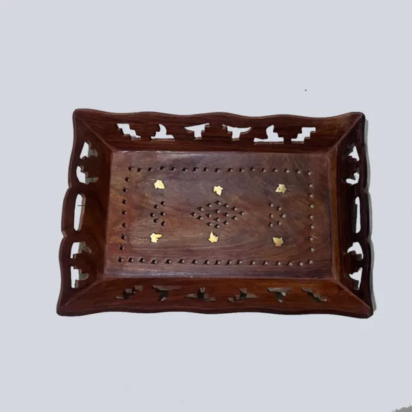 Handcrafted Premium Wooden Tray Rectangular - Image 2