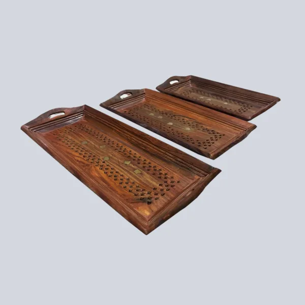 Wooden Premium Coffee Tray Set of 3 - Image 2