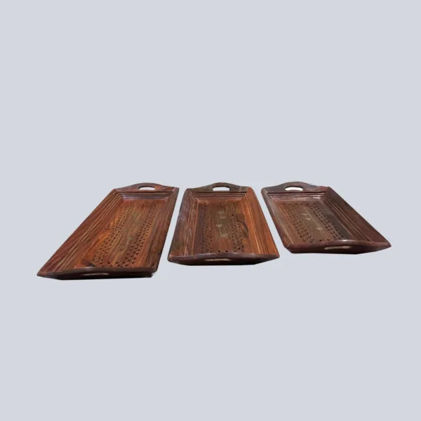 Wooden Premium Coffee Tray Set of 3 - Image 3