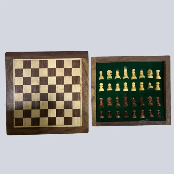 Wooden Magnetic Drawer Chess Board - 7 Inch - Image 4