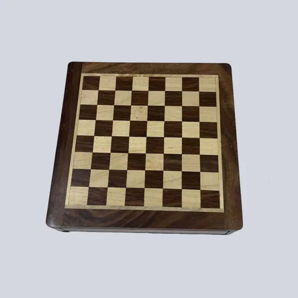 Wooden Magnetic Drawer Chess Board - 7 Inch - Image 2